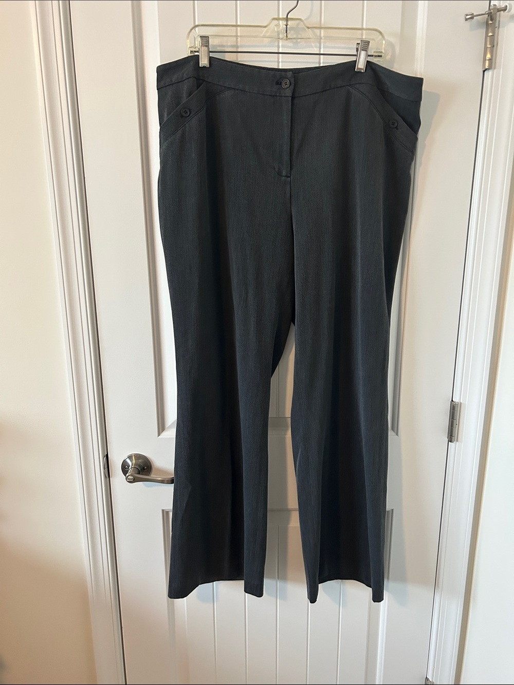 Lane Bryant Gray with Black Straight-Leg Dress Pants